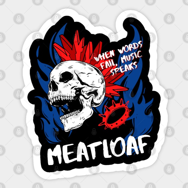 meatloaf ll music speaks Sticker by daley doodles